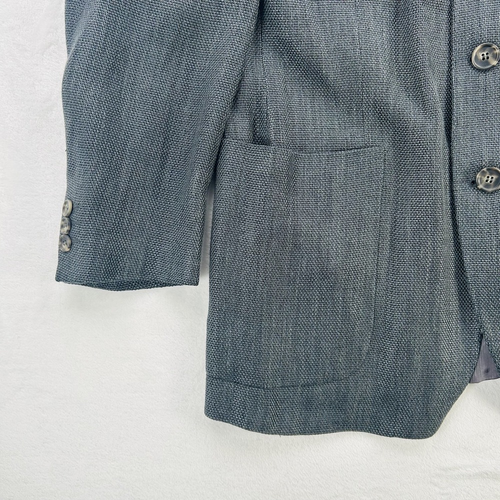 Ermenegildo Zegna Blazer Mens 40 Gray Wool Linen Bergdorf Goodman Jacket - Picture 4 of 16